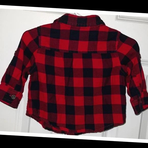 3/$20 •Joe Fresh 3-6m plaid long sleeve❣️EUC❣️ - Picture 2 of 2
